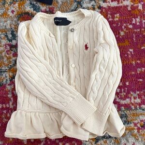 Ralph Lauren Ivory Cable Knit Cardigan